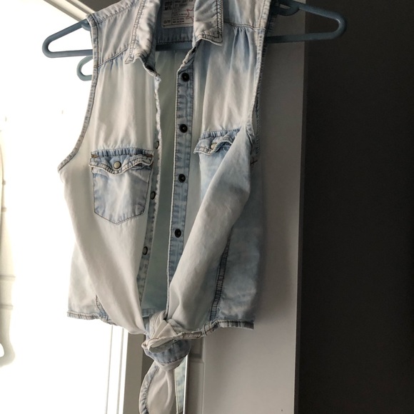 Tie Up Jean Garage Button Up - Picture 3 of 3